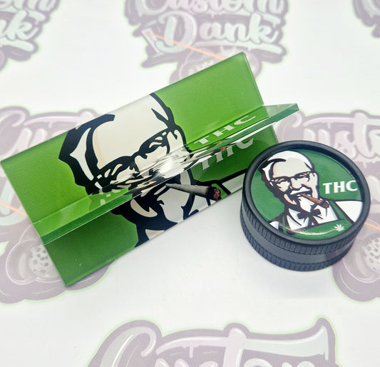 Funny Parody Art Fried Chicken Lovers Dank Deck & Hemp Biodegradable Grinder Set