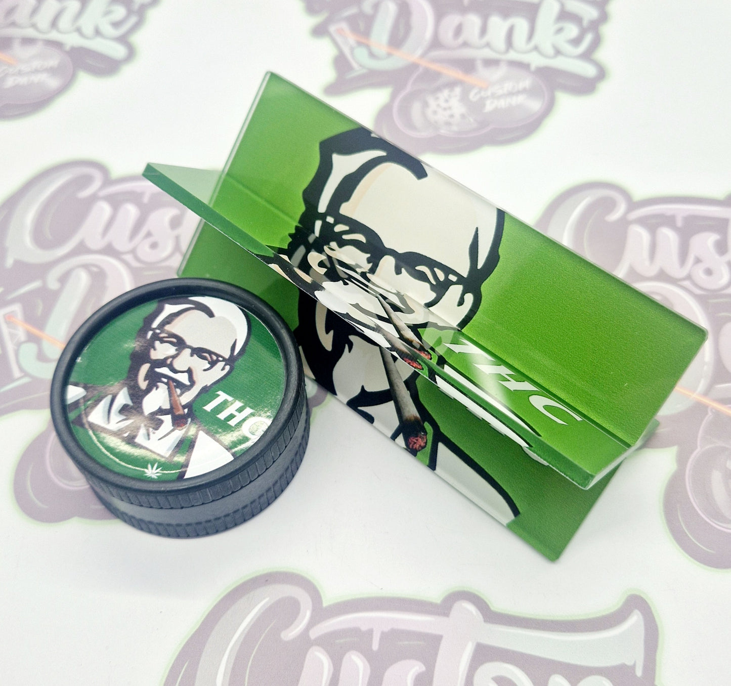 Funny Parody Art Fried Chicken Lovers Dank Deck & Hemp Biodegradable Grinder Set